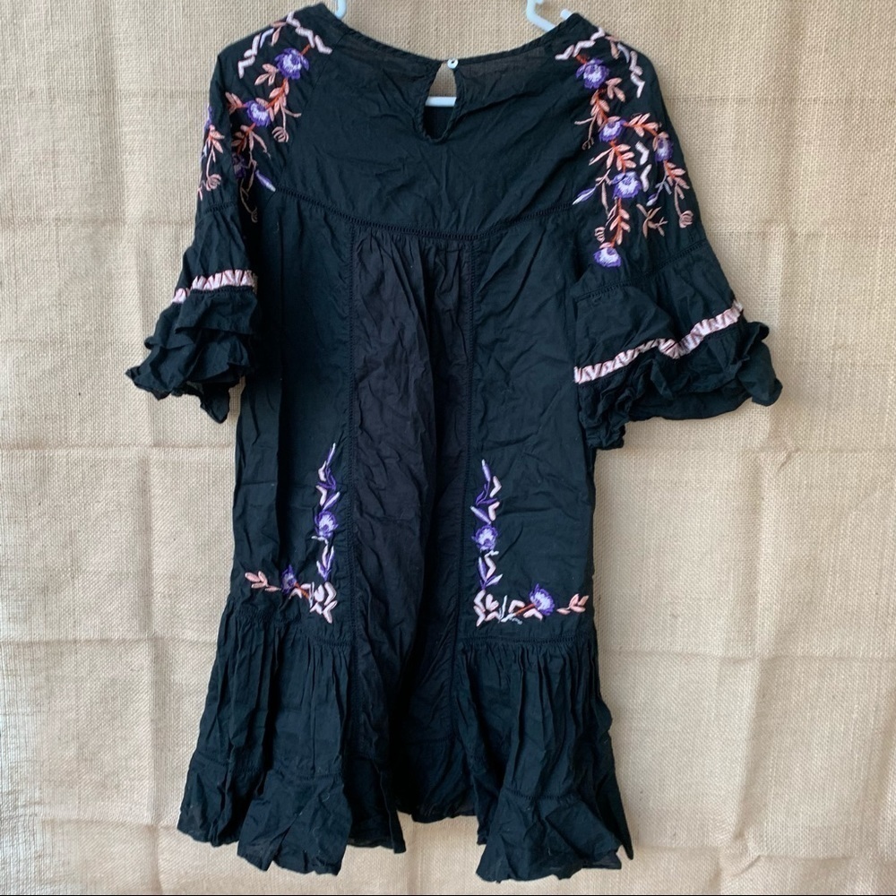 Free People Pavlo Embroidered Dress Women's Size S Babydoll Mini Floral Boho - Picture 11 of 12